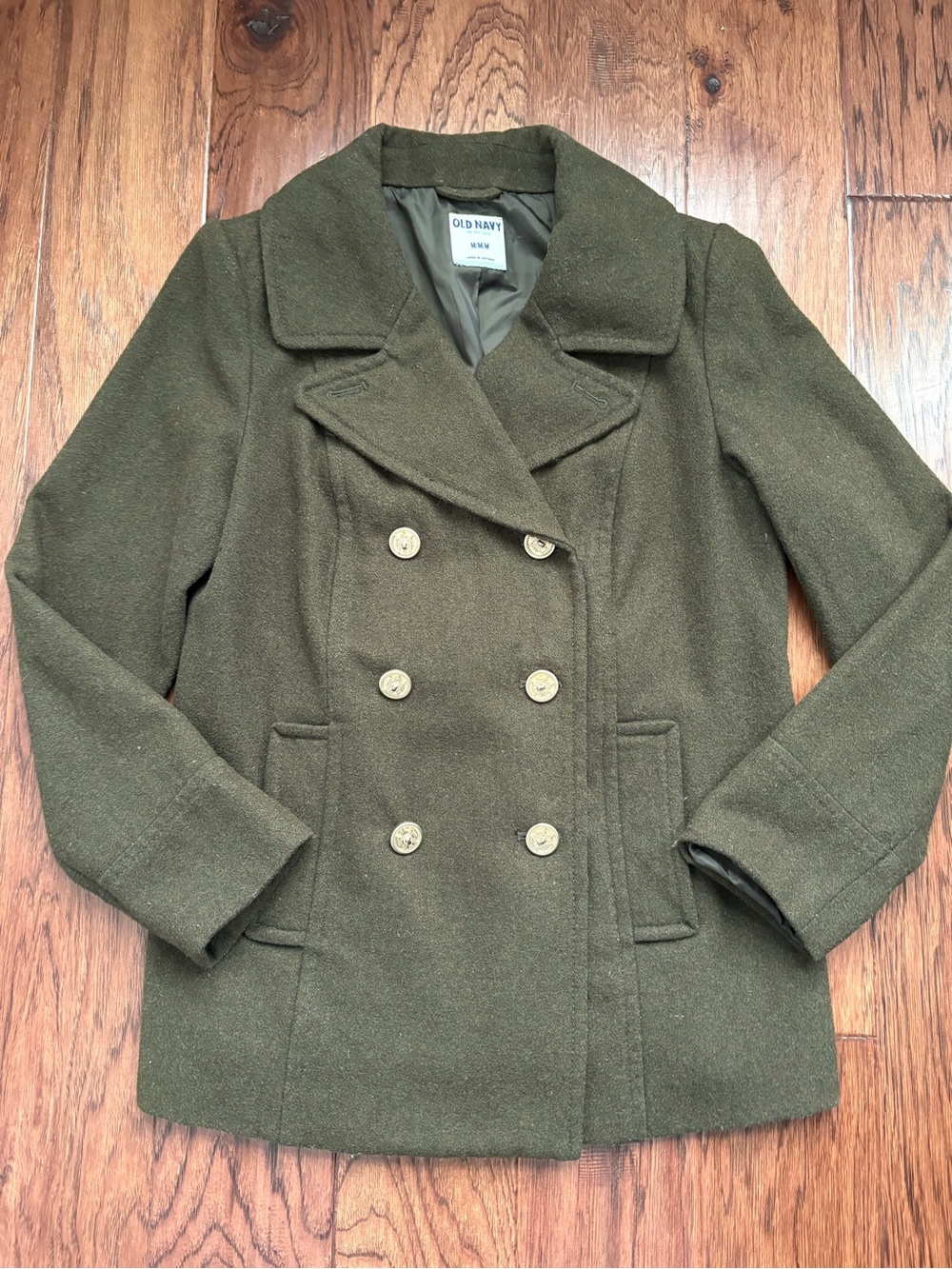 Old Navy Women’s size Medium Olive Double-Breasted Peacoat
